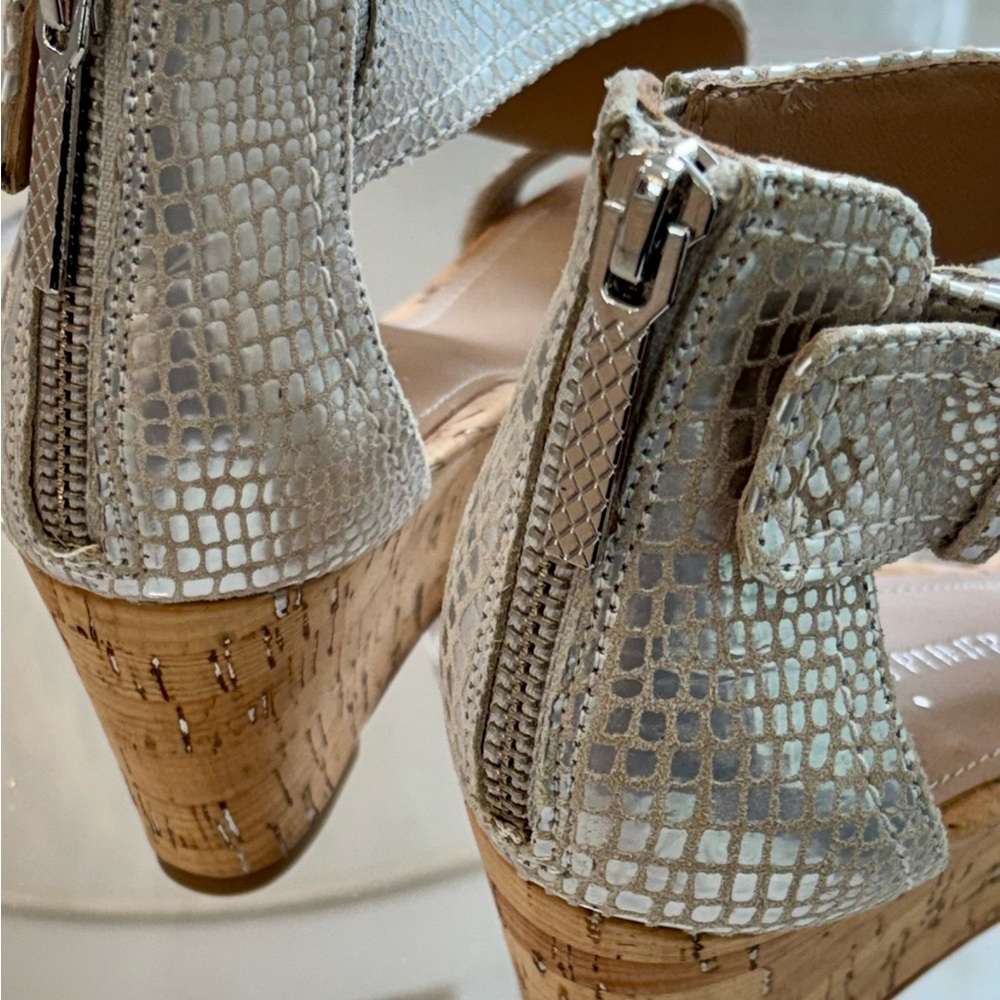 Donald J. Pliner Silver Textured Wedges - Picture 9 of 9
